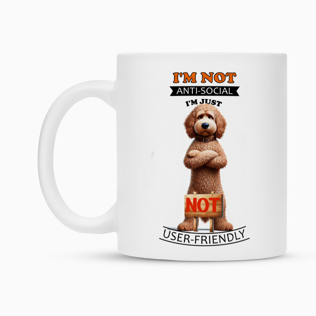 Tasse "Labradoodle braun - Anti-Social" – hunde-shirt.de