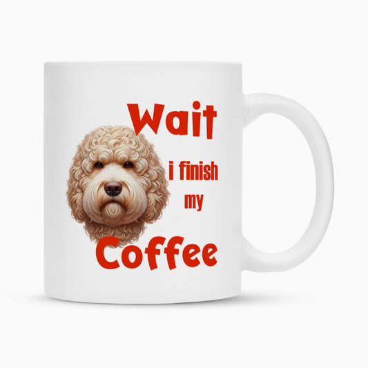 Tasse "Labradoodle hell - Wait..." Weiß – hunde-shirt.de