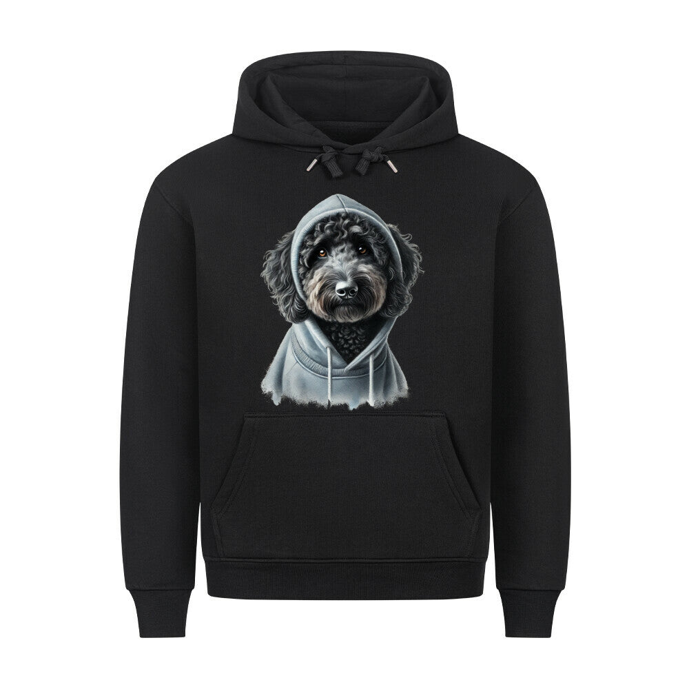 Premium Hoodie "Labradoodle schwarz - Hooded" Schwarz – hunde-shirt.de