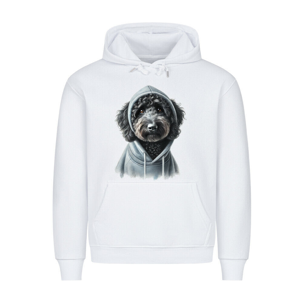 Premium Hoodie "Labradoodle schwarz - Hooded" Weiß – hunde-shirt.de