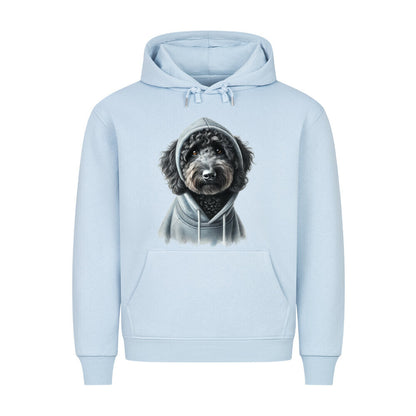 Premium Hoodie "Labradoodle schwarz - Hooded" Babyblau – hunde-shirt.de