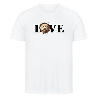 Premium T-Shirt "Labradoodle - LOVE" Weiß – hunde-shirt.de