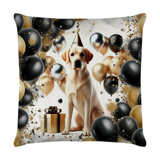 Kissen "Labrador - Geburtstag" Weiß – hunde-shirt.de