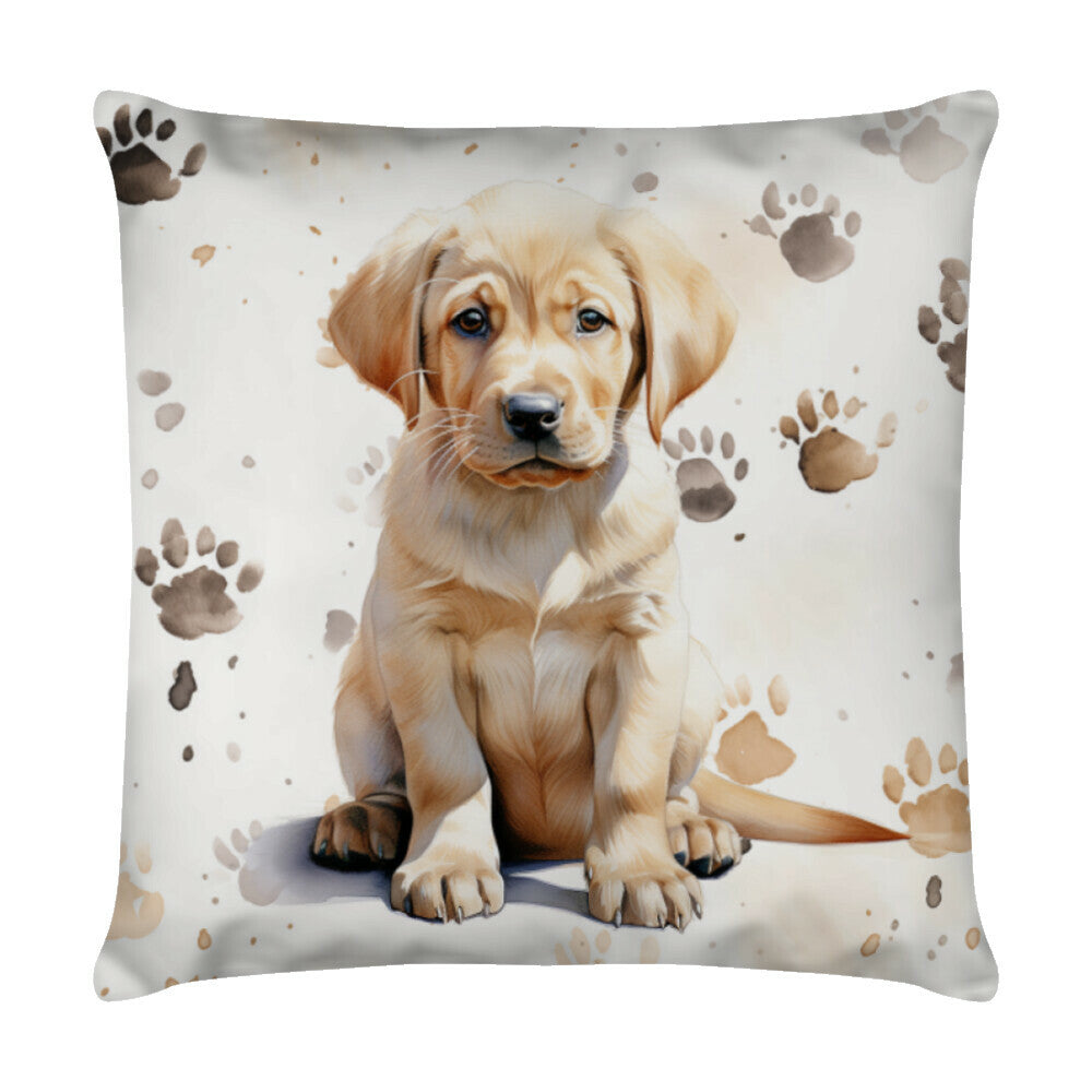 Kissen "Labrador - Puppy Paws" Weiß – hunde-shirt.de