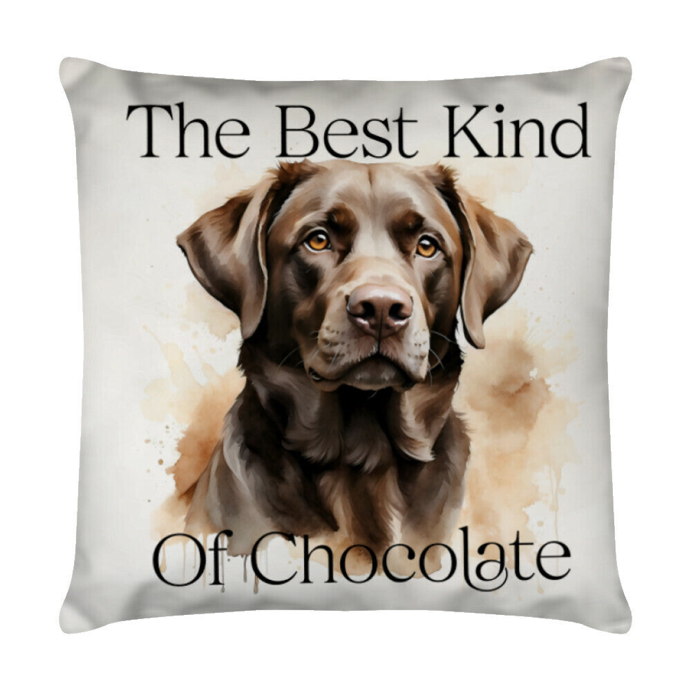Kissen "Labrador - Chocolate" Weiß – hunde-shirt.de