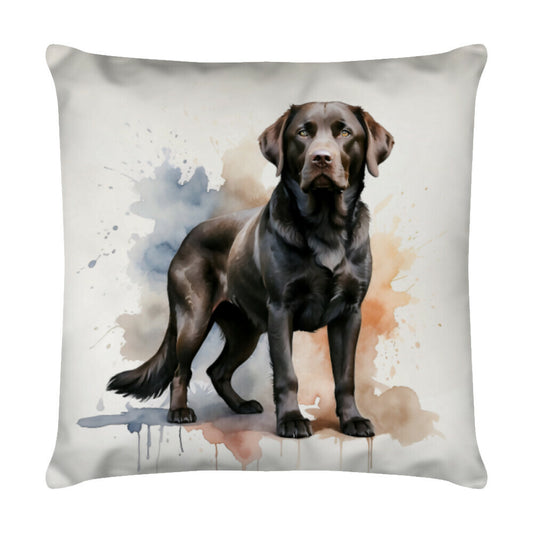 Kissen "Labrador schwarz - Splash" Weiß – hunde-shirt.de