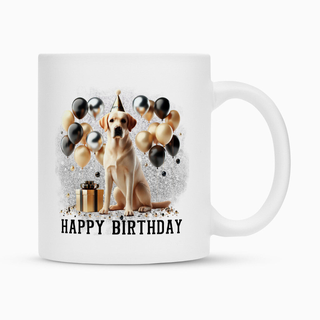 Tasse "Labrador - Happy Birthday" Weiß – hunde-shirt.de