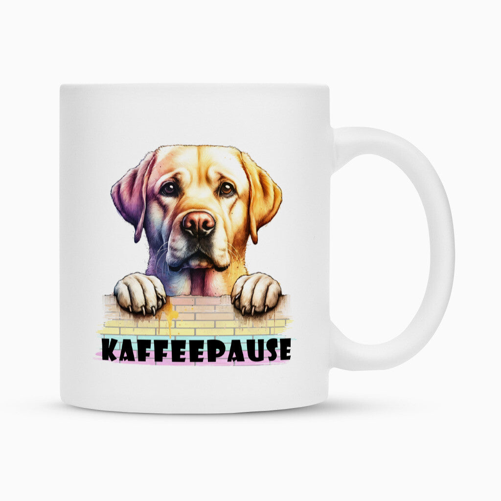 Tasse "Labrador - Kaffeepause" Weiß – hunde-shirt.de
