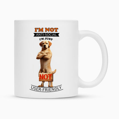 Tasse "Labrador - Anti-Social" Weiß – hunde-shirt.de