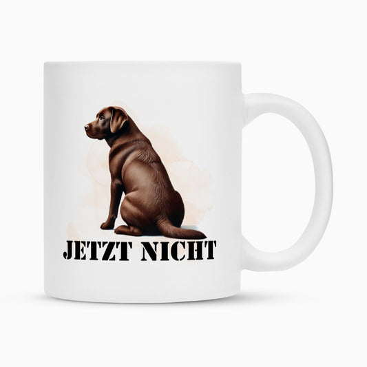 Tasse "Labrador braun - JETZT NICHT" Weiß – hunde-shirt.de