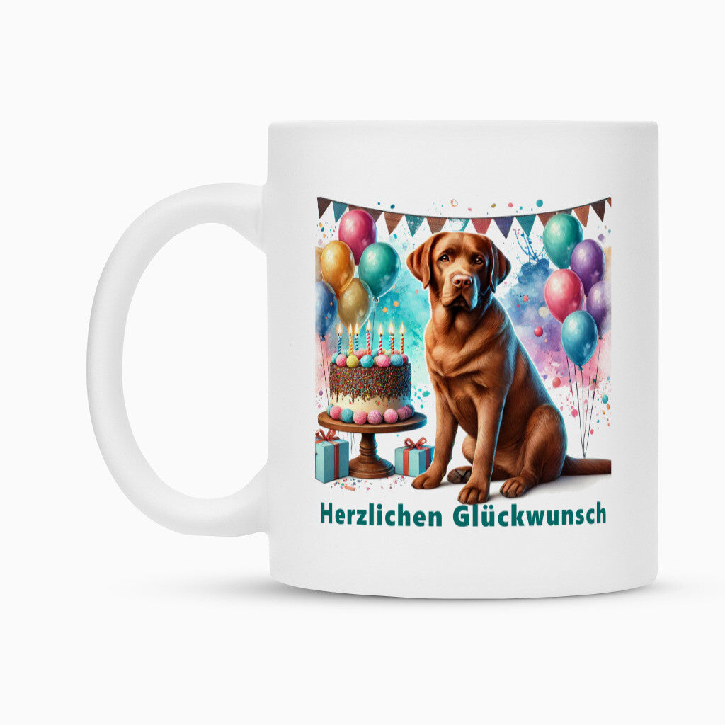 Tasse "Labrador braun - Herzlichen Glückwunsch" – hunde-shirt.de