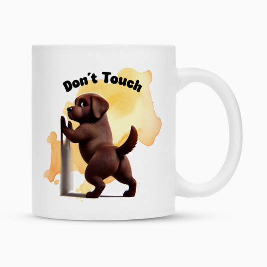 Tasse "Labrador braun - Don´t touch" Weiß – hunde-shirt.de