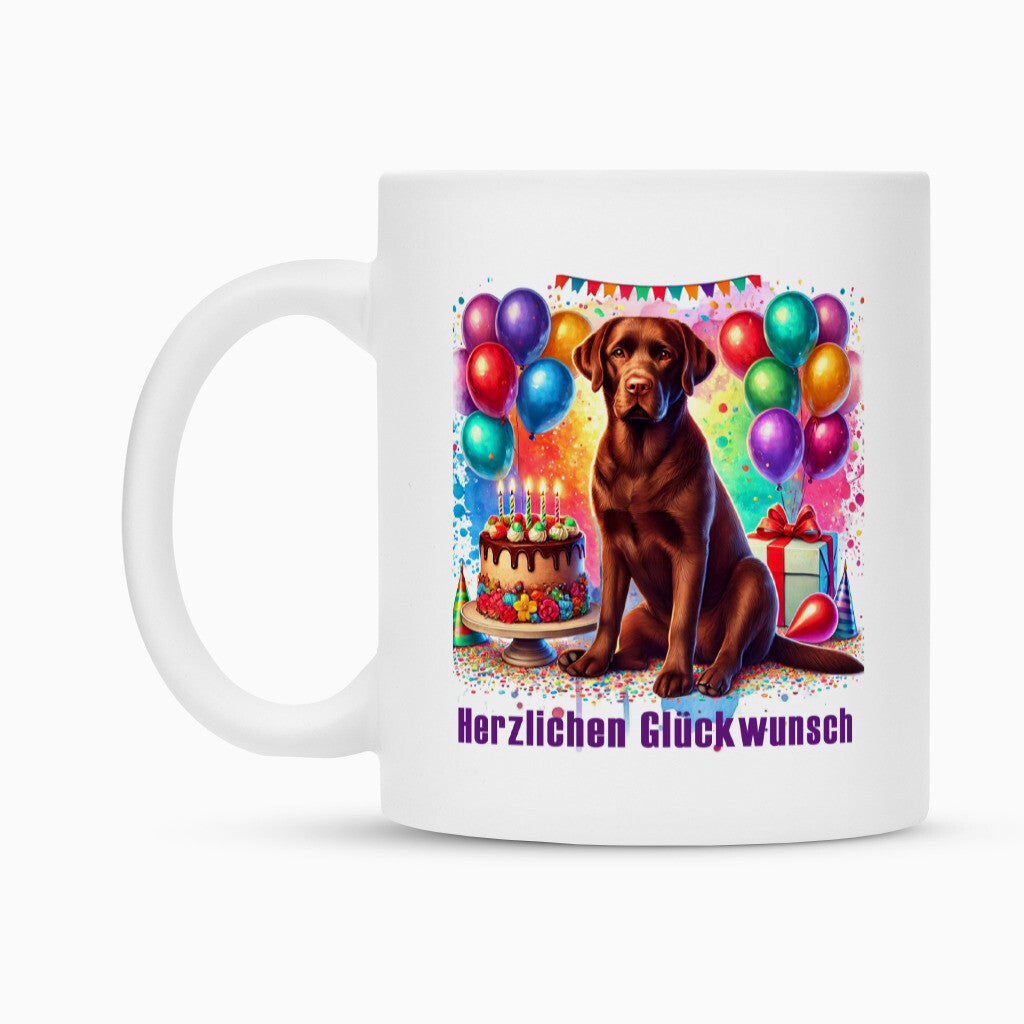 Tasse "Labrador braun - Glückwunsch" – hunde-shirt.de