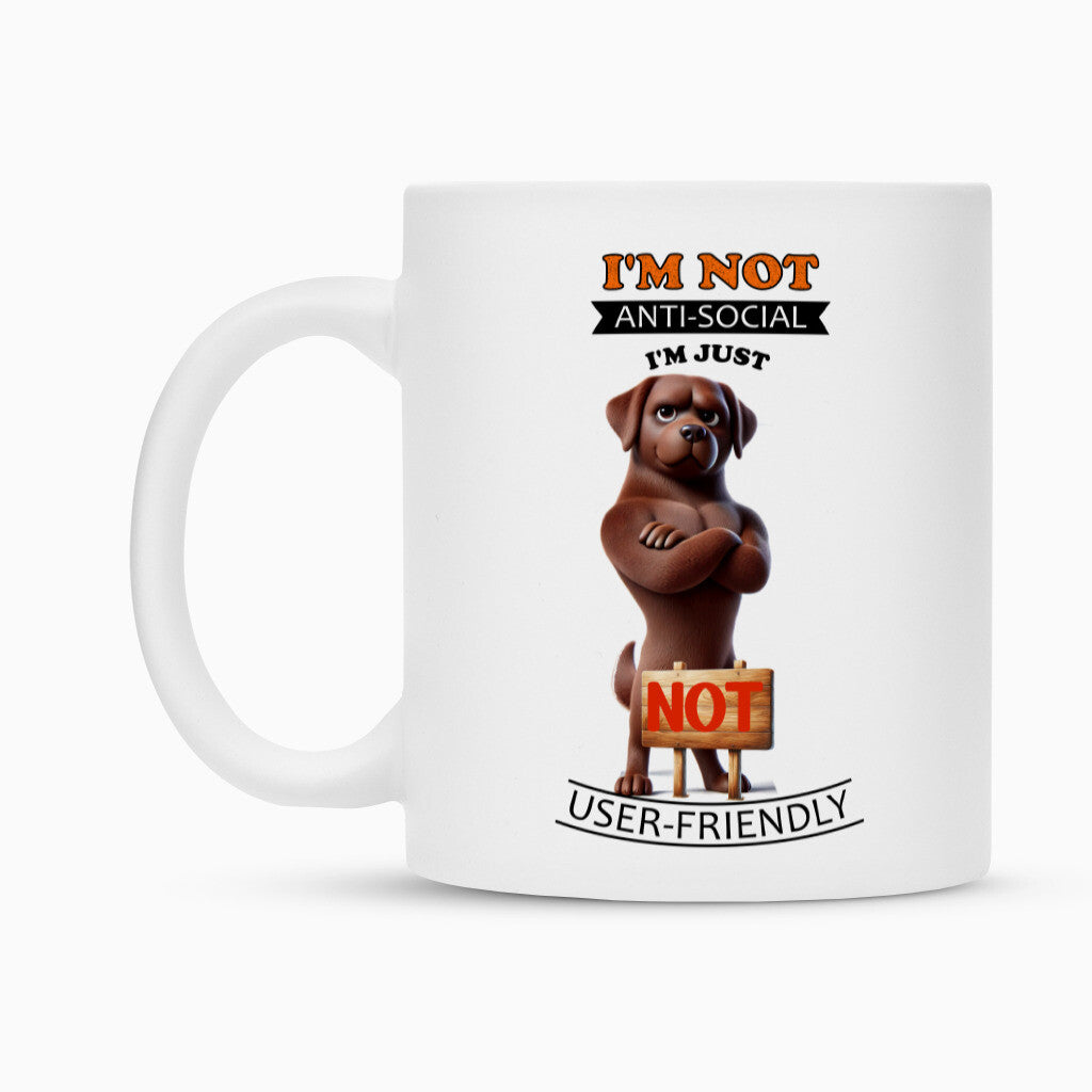 Tasse "Labrador braun - Anti-Social" – hunde-shirt.de