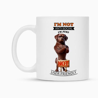 Tasse "Labrador braun - Anti-Social" – hunde-shirt.de