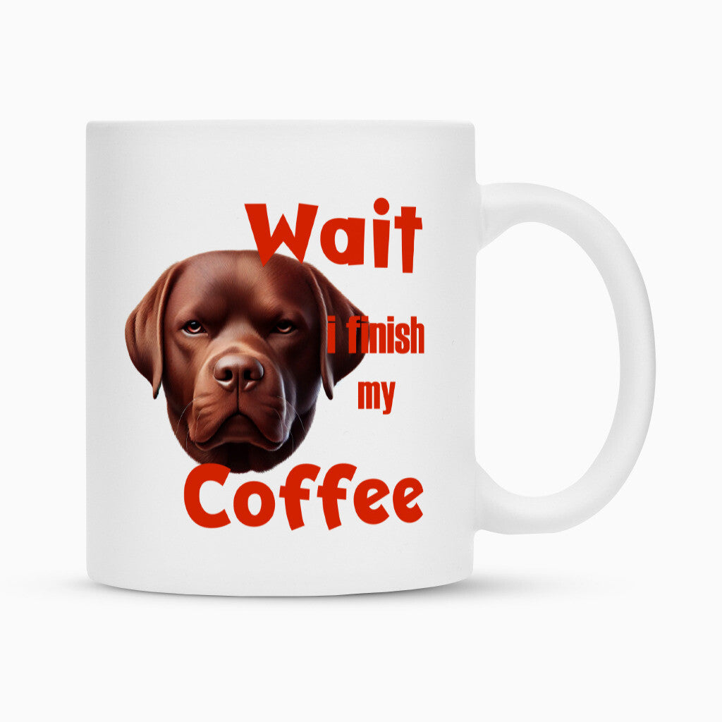 Tasse "Labrador braun - Wait..." Weiß – hunde-shirt.de