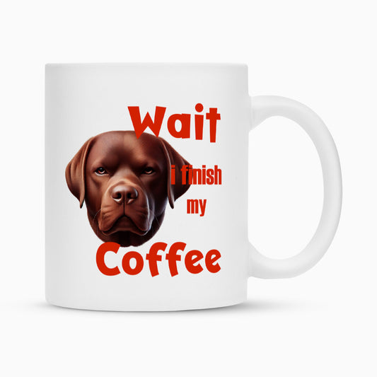 Tasse "Labrador braun - Wait..." Weiß – hunde-shirt.de