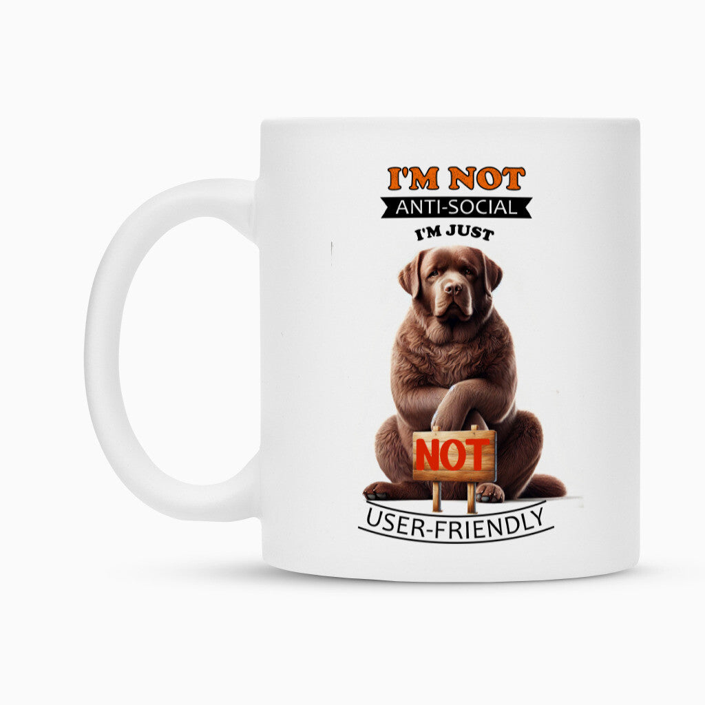 Tasse "Labrador Schoko - Anti-Social" – hunde-shirt.de