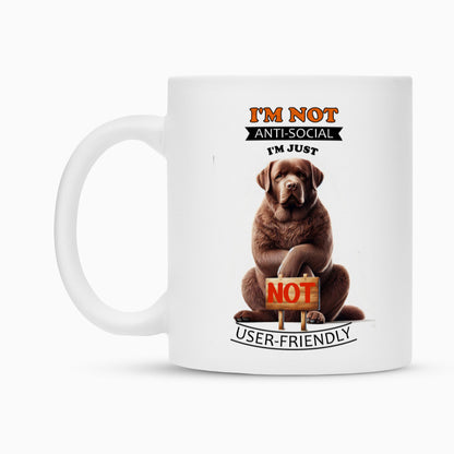 Tasse "Labrador Schoko - Anti-Social" – hunde-shirt.de