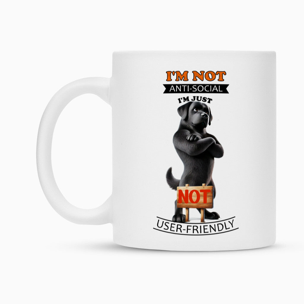 Tasse "Labrador schwarz - Anti-Social" – hunde-shirt.de