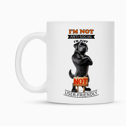 Tasse "Labrador schwarz - Anti-Social" – hunde-shirt.de