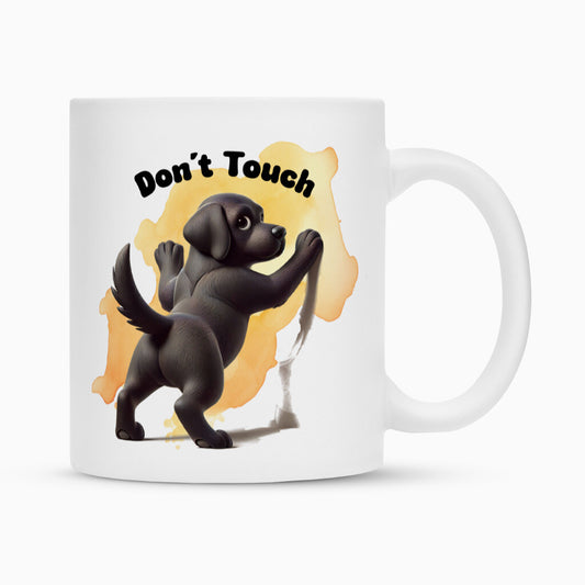Tasse "Labrador schwarz - Don´t touch" Weiß – hunde-shirt.de