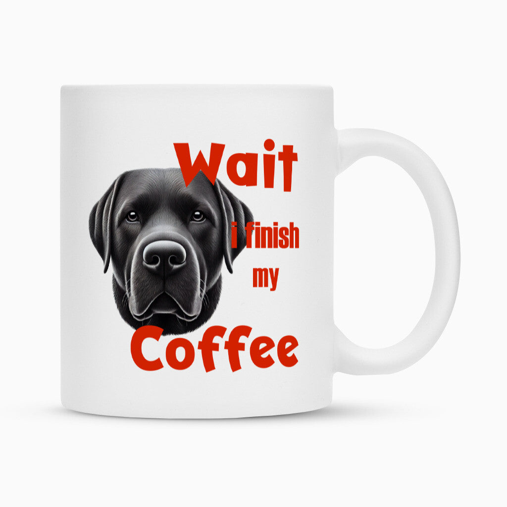 Tasse "Labrador schwarz - Wait..." Weiß – hunde-shirt.de