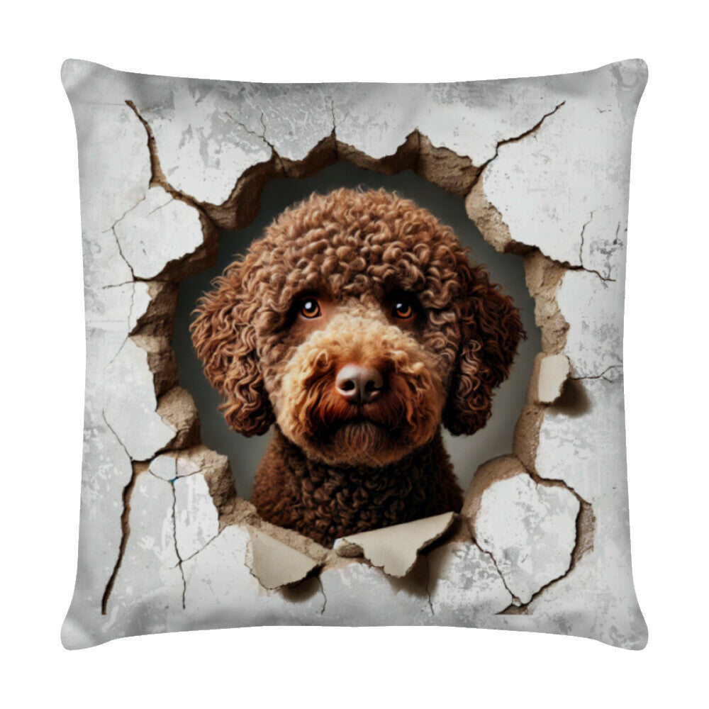 Kissen "Lagotto - Look" Weiß – hunde-shirt.de