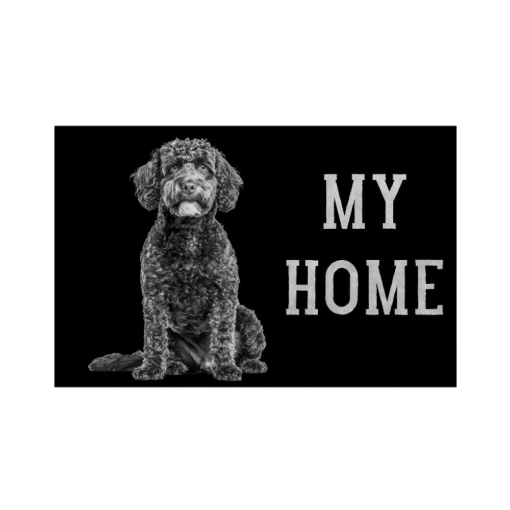 Fußmatte "Lagotto - MY HOME" Weiß – hunde-shirt.de