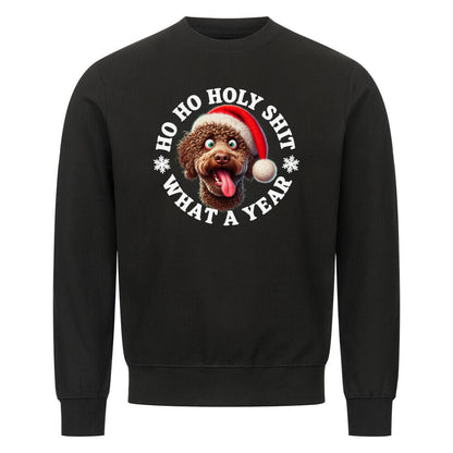 Premium Sweatshirt "Lagotto - HO HO..." Schwarz – hunde-shirt.de