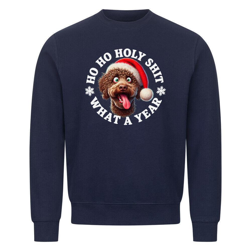 Premium Sweatshirt "Lagotto - HO HO..." Navy Blue – hunde-shirt.de