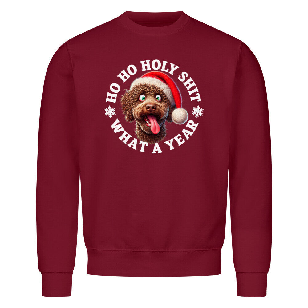 Premium Sweatshirt "Lagotto - HO HO..." Burgunder – hunde-shirt.de