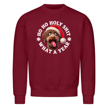 Premium Sweatshirt "Lagotto - HO HO..." Burgunder – hunde-shirt.de