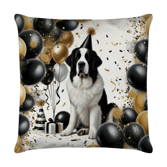 Kissen "Landseer - Geburtstag" Weiß – hunde-shirt.de