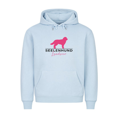 Premium Hoodie "Landseer - Seelenhund" Babyblau – hunde-shirt.de