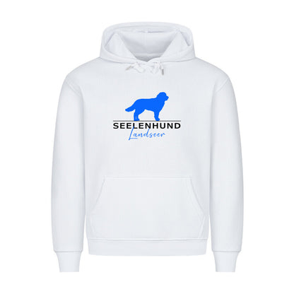 Premium Hoodie "Landseer - Seelenhund" Weiß – hunde-shirt.de