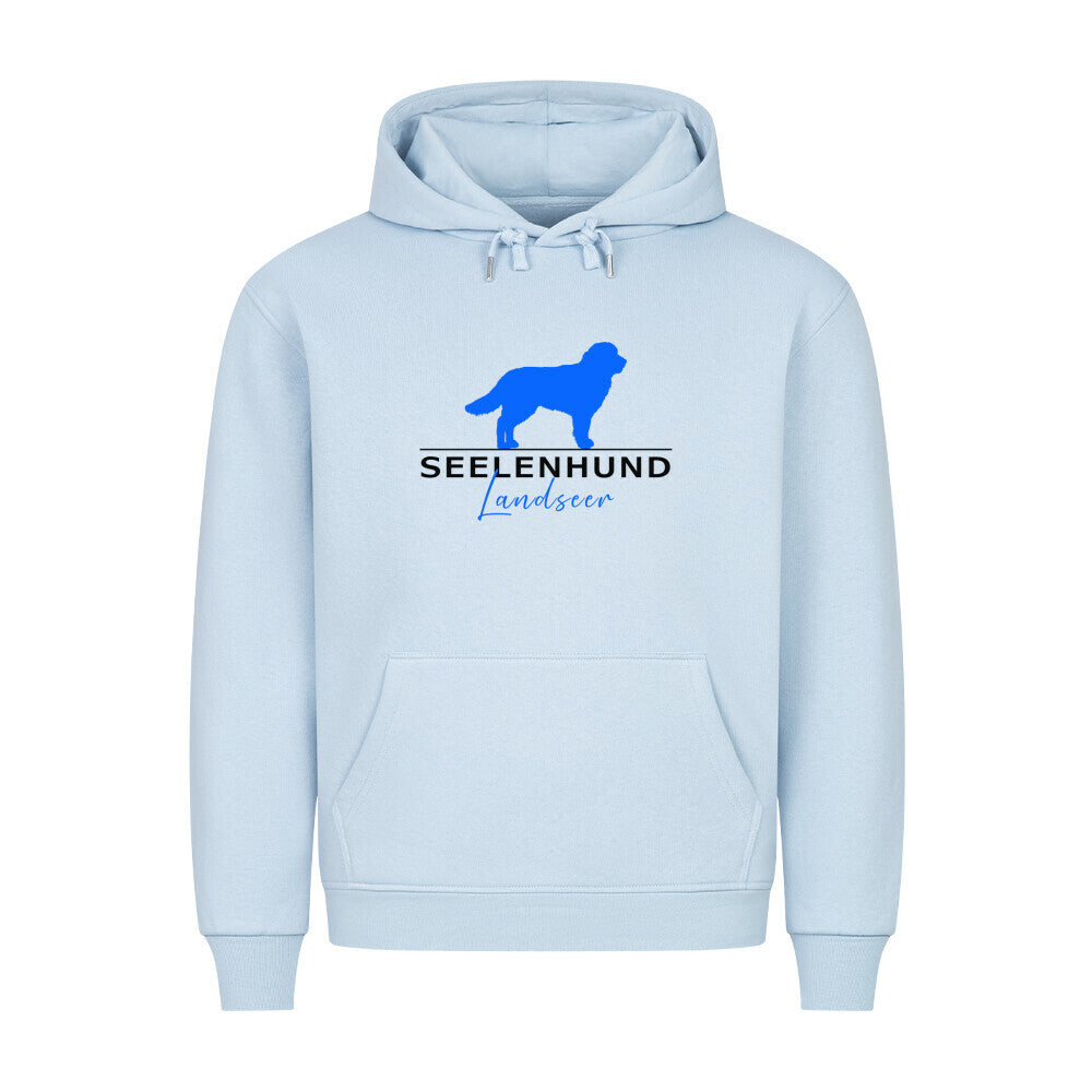 Premium Hoodie "Landseer - Seelenhund" Babyblau – hunde-shirt.de