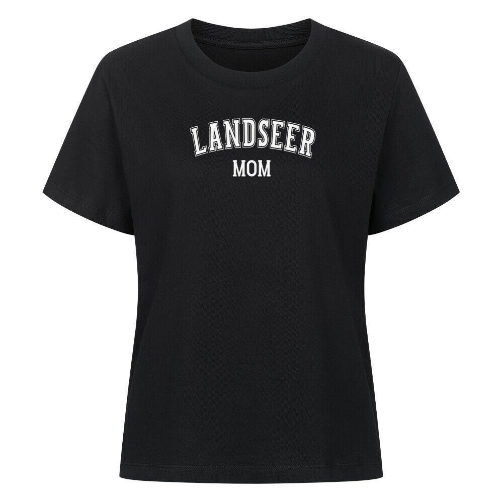 Premium Damen-Shirt "Landseer - MOM" Schwarz – hunde-shirt.de