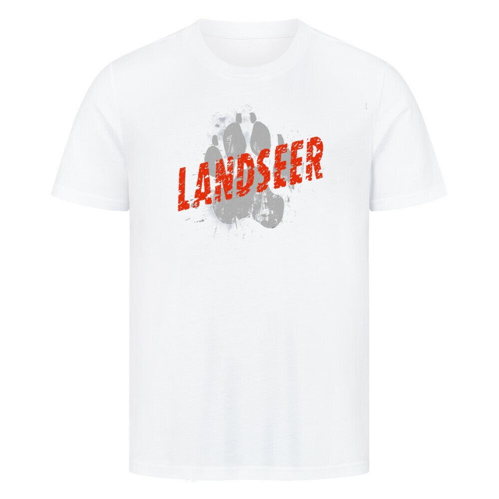 Premium T-Shirt "Landseer - PAW" Weiß – hunde-shirt.de