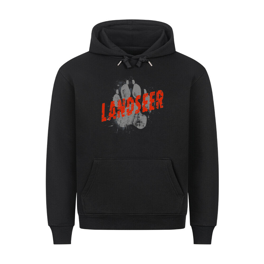 Premium Hoodie "Landseer - PAW" Schwarz – hunde-shirt.de