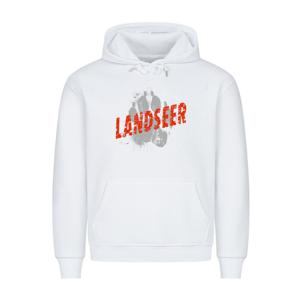 Premium Hoodie "Landseer - PAW" Weiß – hunde-shirt.de