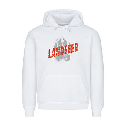 Premium Hoodie "Landseer - PAW" Weiß – hunde-shirt.de