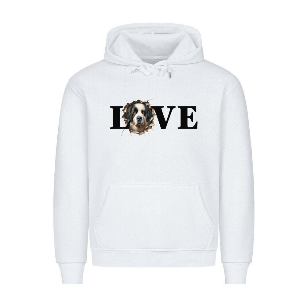 Premium Hoodie "Landseer - LOVE" Weiß – hunde-shirt.de