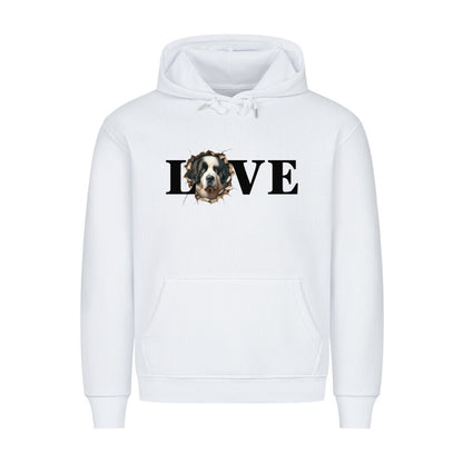 Premium Hoodie "Landseer - LOVE" Weiß – hunde-shirt.de