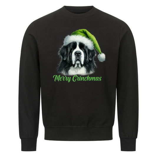 Premium Sweatshirt "Landseer - Merry Grinchmas" Schwarz – hunde-shirt.de