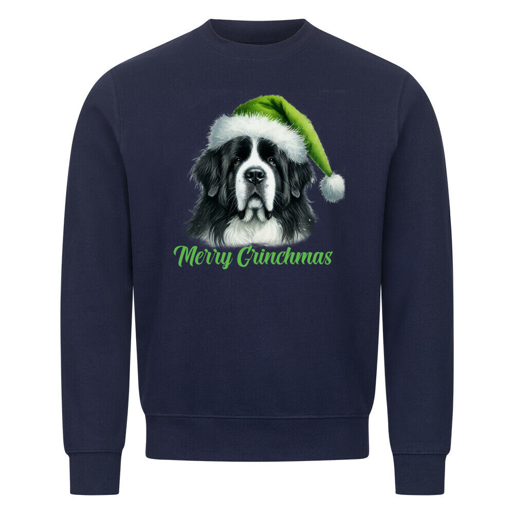 Premium Sweatshirt "Landseer - Merry Grinchmas" Navy Blue – hunde-shirt.de