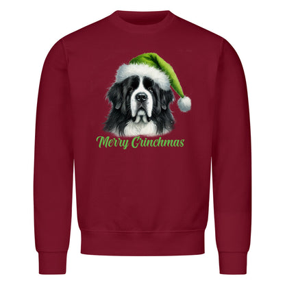 Premium Sweatshirt "Landseer - Merry Grinchmas" Burgunder – hunde-shirt.de