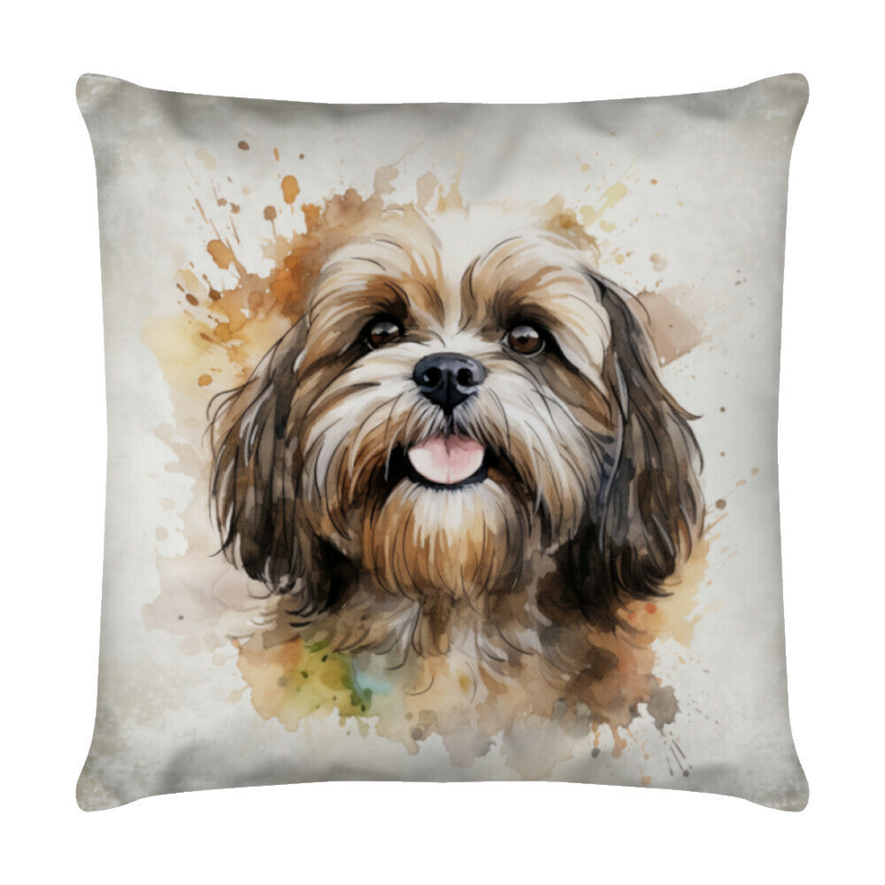 Kissen "Lhasa Apso - Cute" Weiß – hunde-shirt.de