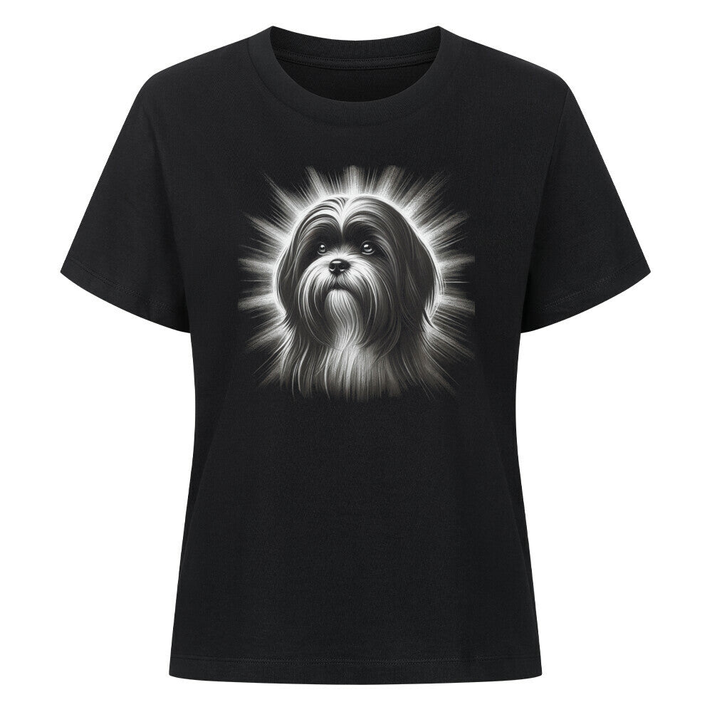 Premium Damen-Shirt "Lhasa Apso - Shine" Schwarz – hunde-shirt.de