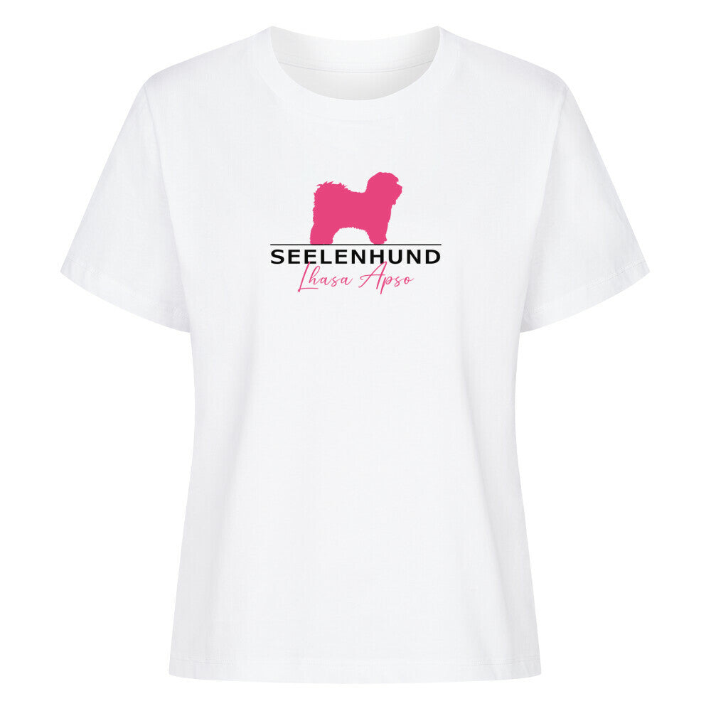 Premium Damen-Shirt "Lhasa Apso - Seelenhund" Weiß – hunde-shirt.de